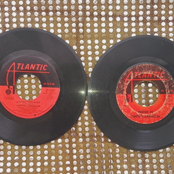 Vintage Aretha Franklin 45 Vinyl Atlantic Records Set - Picture 2 of 10